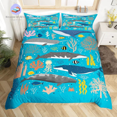Housse de Couette Baleine Poisson